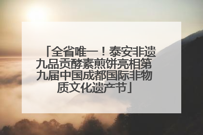 全省唯一！泰安非遗九品贡酵素煎饼亮相第九届中国成都国际非物质文化遗产节