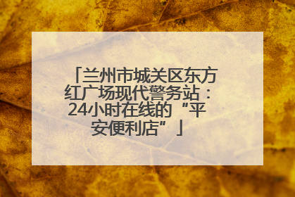 兰州市城关区东方红广场现代警务站：24小时在线的“平安便利店”