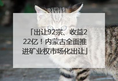 出让92宗、收益222亿！内蒙古全面推进矿业权市场化出让