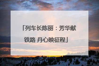 列车长陈丽：芳华献铁路 丹心映征程