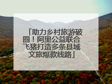 助力乡村旅游破圈！阿里公益联合飞猪打造多条县域文旅爆款线路