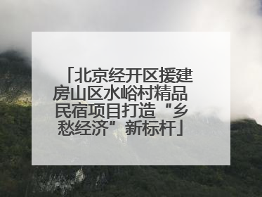 北京经开区援建房山区水峪村精品民宿项目打造“乡愁经济”新标杆