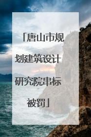 唐山市规划建筑设计研究院串标被罚
