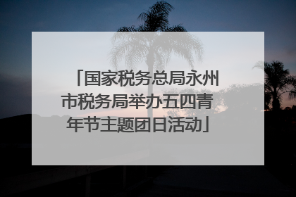 国家税务总局永州市税务局举办五四青年节主题团日活动