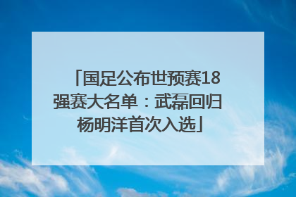 国足公布世预赛18强赛大名单：武磊回归 杨明洋首次入选