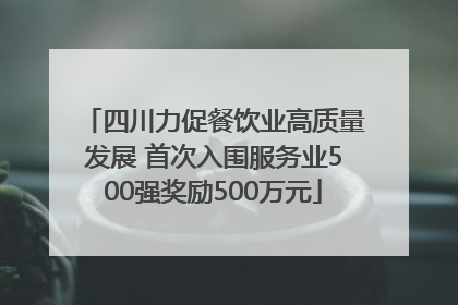 四川力促餐饮业高质量发展 首次入围服务业500强奖励500万元