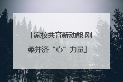 家校共育新动能 刚柔并济“心”力量