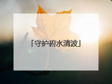守护碧水清波