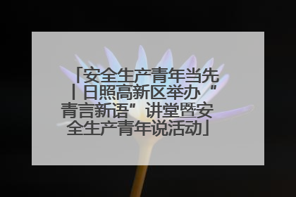 安全生产青年当先丨日照高新区举办“青言新语”讲堂暨安全生产青年说活动