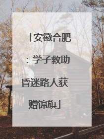安徽合肥：学子救助昏迷路人获赠锦旗