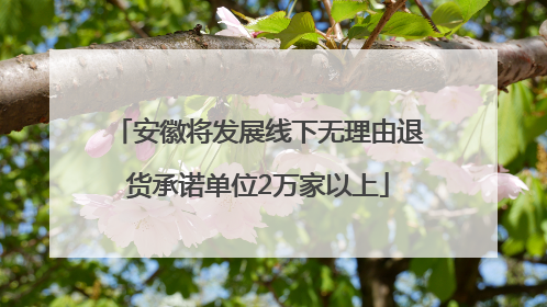 安徽将发展线下无理由退货承诺单位2万家以上