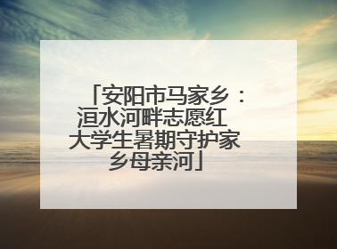 安阳市马家乡：洹水河畔志愿红 大学生暑期守护家乡母亲河