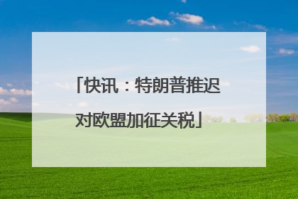 快讯：特朗普推迟对欧盟加征关税