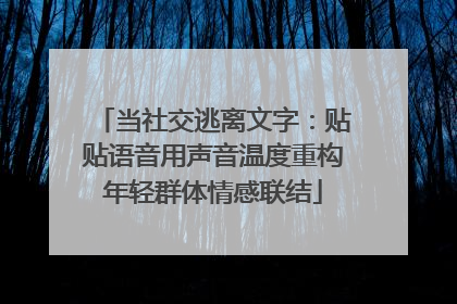 当社交逃离文字：贴贴语音用声音温度重构年轻群体情感联结