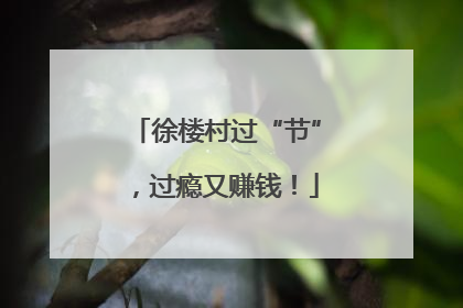徐楼村过“节”，过瘾又赚钱！