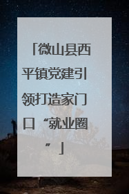 微山县西平镇党建引领打造家门口“就业圈”