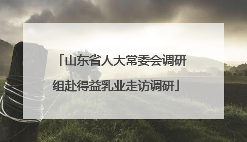 山东省人大常委会调研组赴得益乳业走访调研