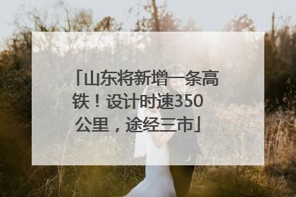 山东将新增一条高铁！设计时速350公里，途经三市
