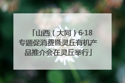 山西（大同）6·18专题促消费暨灵丘有机产品推介会在灵丘举行