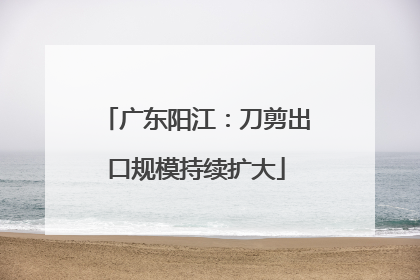 广东阳江：刀剪出口规模持续扩大