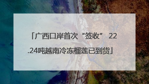 广西口岸首次“签收” 22.24吨越南冷冻榴莲已到货
