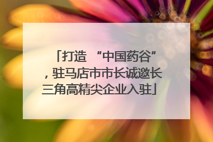 打造 “中国药谷”，驻马店市市长诚邀长三角高精尖企业入驻