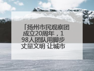 扬州市民观察团成立20周年，198人团队用脚步丈量文明 让城市更有温度