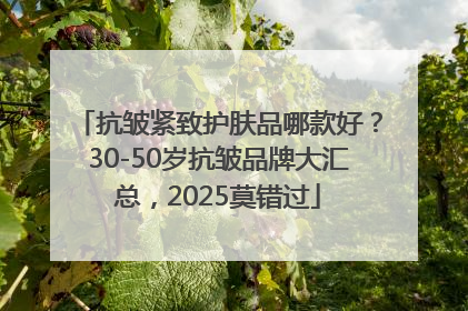 抗皱紧致护肤品哪款好？30-50岁抗皱品牌大汇总，2025莫错过