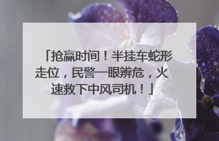 抢赢时间！半挂车蛇形走位，民警一眼辨危，火速救下中风司机！