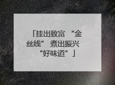挂出致富 “金丝线” 煮出振兴“好味道”