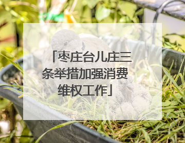 枣庄台儿庄三条举措加强消费维权工作