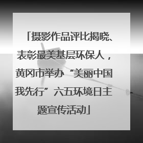 摄影作品评比揭晓、表彰最美基层环保人，黄冈市举办“美丽中国我先行”六五环境日主题宣传活动