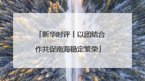 新华时评丨以团结合作共促南海稳定繁荣