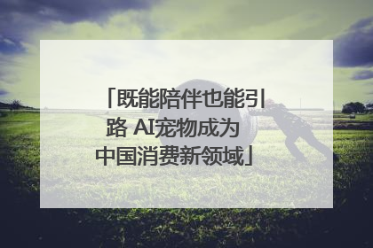 既能陪伴也能引路 AI宠物成为中国消费新领域
