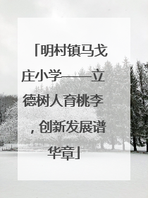 明村镇马戈庄小学——立德树人育桃李，创新发展谱华章