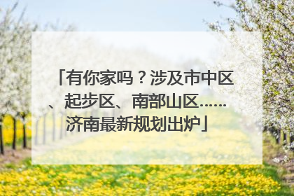 有你家吗？涉及市中区、起步区、南部山区……济南最新规划出炉