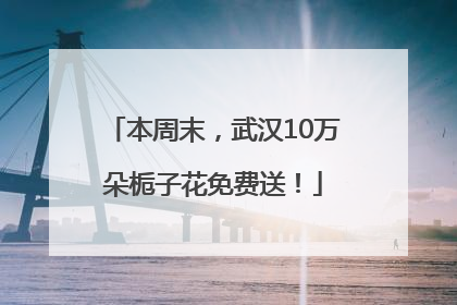 本周末，武汉10万朵栀子花免费送！
