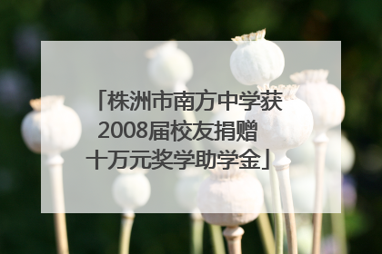 株洲市南方中学获2008届校友捐赠十万元奖学助学金