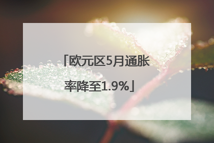 欧元区5月通胀率降至1.9%