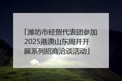 潍坊市经贸代表团参加2025港澳山东周并开展系列招商洽谈活动
