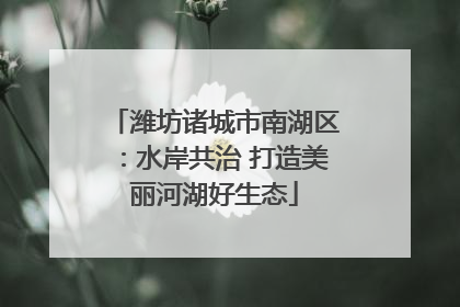 潍坊诸城市南湖区：水岸共治 打造美丽河湖好生态