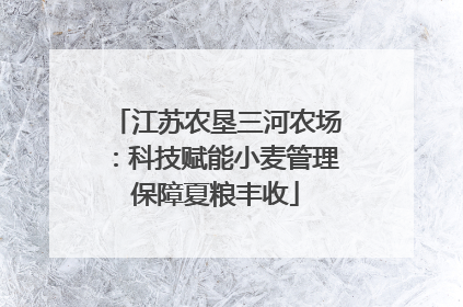 江苏农垦三河农场：科技赋能小麦管理保障夏粮丰收
