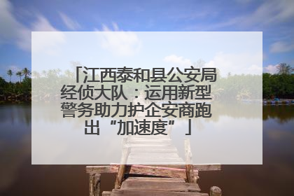 江西泰和县公安局经侦大队：运用新型警务助力护企安商跑出“加速度”