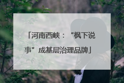 河南西峡：“枫下说事”成基层治理品牌