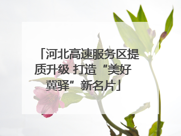 河北高速服务区提质升级 打造“美好冀驿”新名片
