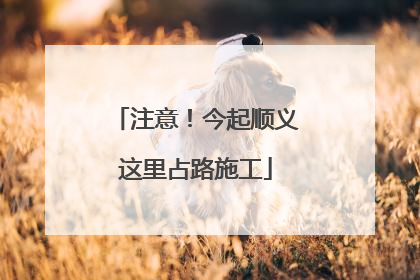 注意！今起顺义这里占路施工