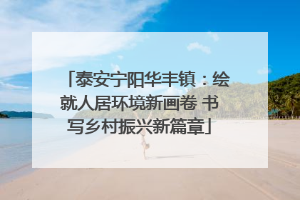 泰安宁阳华丰镇：绘就人居环境新画卷 书写乡村振兴新篇章