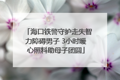 海口铁警守护走失智力障碍男子 3小时暖心照料助母子团圆