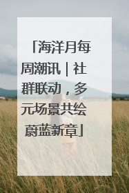 海洋月每周潮讯｜社群联动，多元场景共绘蔚蓝新章