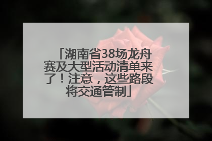 湖南省38场龙舟赛及大型活动清单来了！注意，这些路段将交通管制